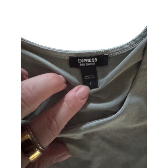 Express Body Contour Bodysuit Size Small Sage Green Sleeveless - Picture 3 of 3